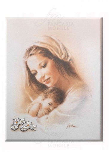 Quadro Acca Madonna Argento 925 Legno Misura 17x24 60DF.1