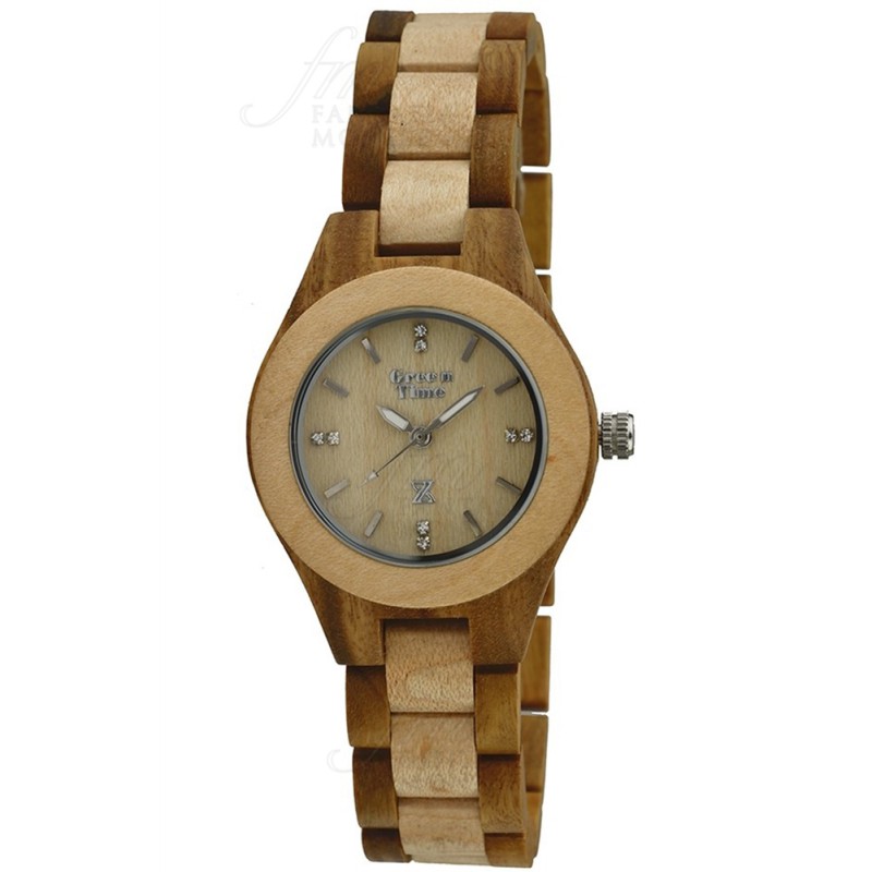 Alienwork Orologio Uomo Donna Rosolare Bracciale Nato Giallo Legno Naturale