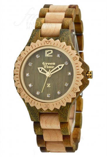 Orologio Donna Legno Chiaro Scuro Wood Green Time ZW023A