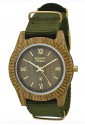 Orologio Uomo Legno Sandalo Cinturino Tessuto Wood Green Time ZW011C