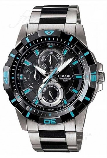 Orologio Casio Chronografo Cassa Acciaio Cinturino Resina Uomo MTD-1071D-1A1VEF