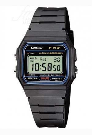 Orologio Casio Collection Digitale Nero Resina Unisex F-91W-1YER