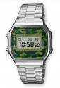 Orologio Casio Collection Vintage Camouflage Verde Acciaio A168WEC-3EF