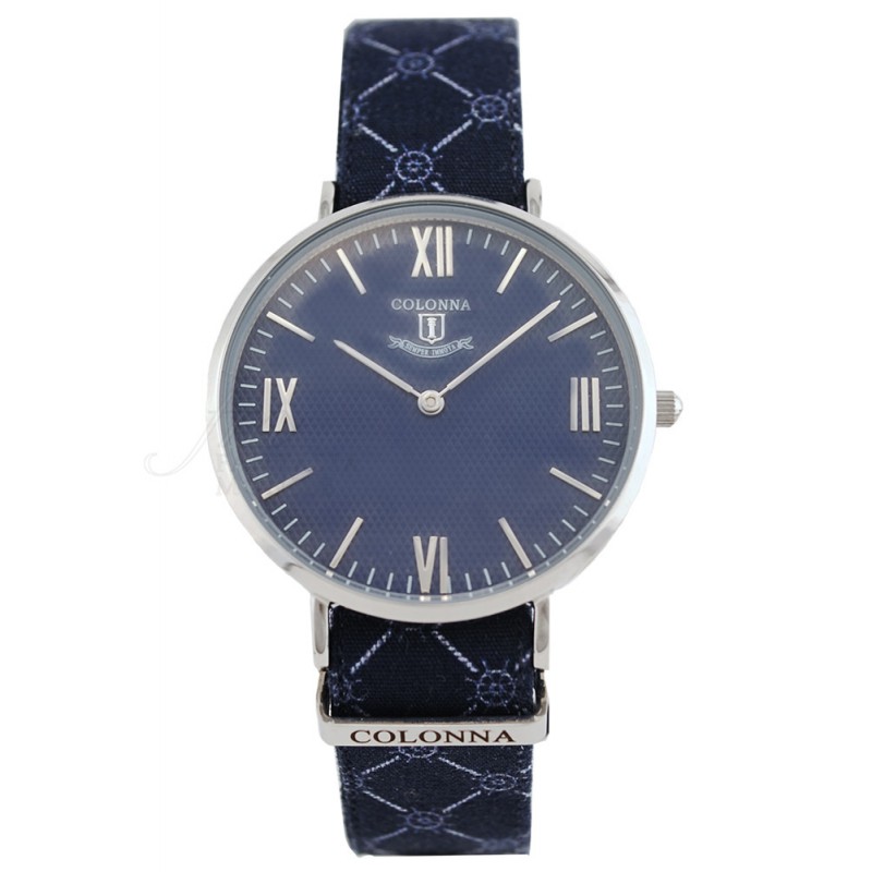 Orologio Uomo Cinturino Sartoriale Cashmere Blu Vintage Colonna