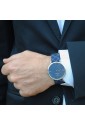 Orologio Colonna Uomo Polsino Sartoriale Trama Timoni Quadrante Blu Acciaio PDC44FM