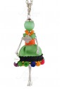 Collana Le Carose Boho Chic Vestito Tessuto Verde Aracione Pon Pon Donna 0FW0XFM