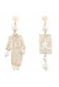 Orecchini Lebole Gioielli Kimono Mini Disegno Laserato Argento Perla C5RXXFM