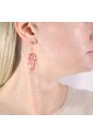 Orecchini Lebole Gioielli Kimono Mini Argento Seta Giapponese Pietra Rosa Sfaccettata AJJUXFM