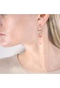 Orecchini Lebole Gioielli Kimono Mini Argento Seta Giapponese Pietra Rosa Sfaccettata AJJUXFM