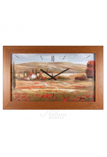 Orologio Lowell Da Parete Muro Modello Prestige Stampa Artistica Paesaggio Cornice Legno 11043