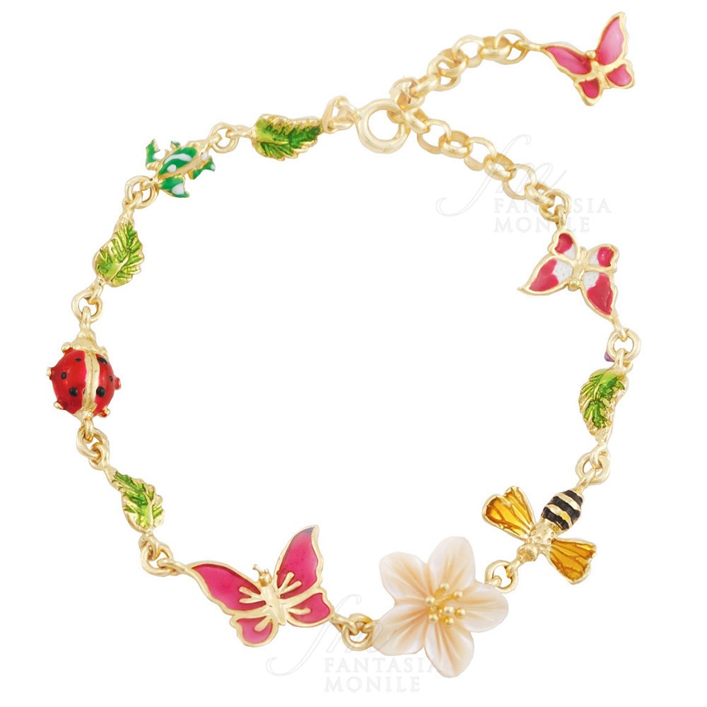 Bracciale cotone quadrifoglio verde Kurshuni Gioielli kr788-400