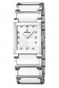 Orologio Festina Donna Lady Ceramica Bianca Acciaio Cristalli Rettangolare Elegante F16536/3