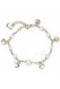 Bracciale Luca Barra Donna Perle Sintetiche Cuore Acciaio Gold Cristalli BK1444