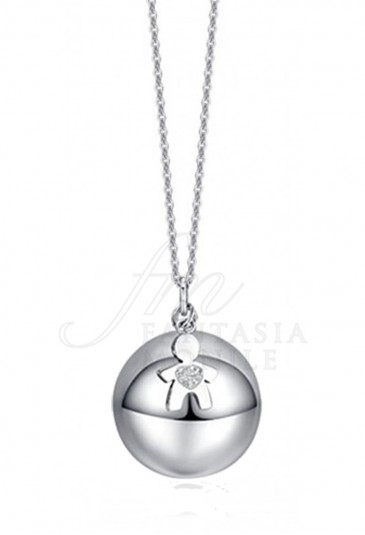 Collana Lady Charm Chiama Angeli Bambino Acciaio Cristalli Luca Barra CK770