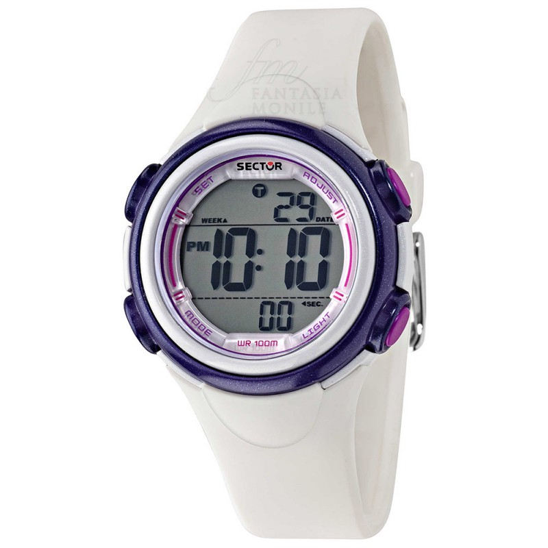 Orologio Sector Donna Digitale Bianco Acciaio Silicone R3251591502