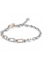 Bracciale Luca Barra Uomo Collezione Sailor Acciaio Silver Rosa BA926