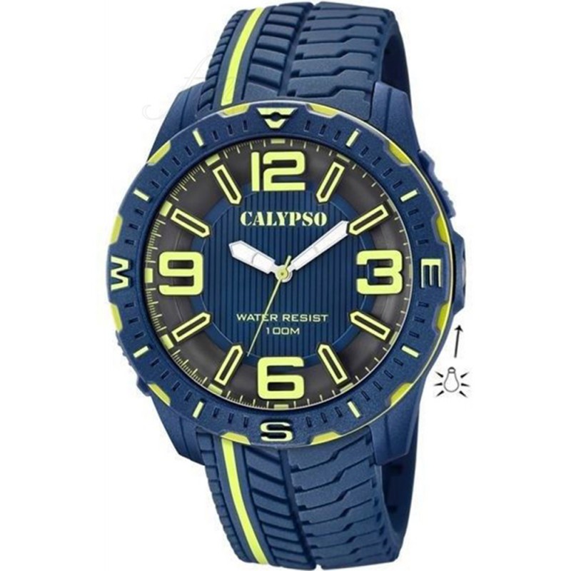 Calypso Color Splash K5795/5 – Orologio Uomo Digitale 44mm, Impermeabile 10 ATM, Quadrante Verde