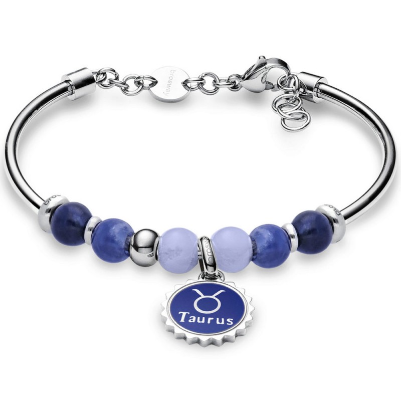 Philip Jones Collana Toro Zodiacale | Disco Con Cristalli Zircondia In Sacchetto Regalo